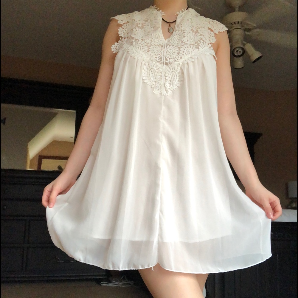white lace mini babydoll urban outfitters dress